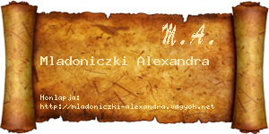 Mladoniczki Alexandra névjegykártya